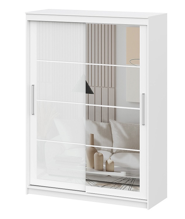 Шкаф-купе NN Мебель К ШКП-3 (1,6) Белый текстурный (серия 2) - Апис плюс